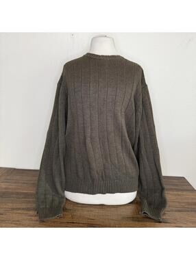 PGA TOUR Green Ribbed Knit Sweater Large